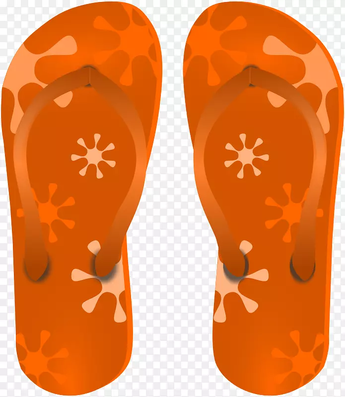 翻盖拖鞋免费内容凉鞋剪贴画橙色雪花卡通拖鞋