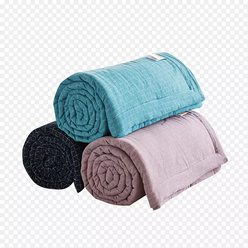 毛巾毯-夏天的洗发水卷是用被子做的。
