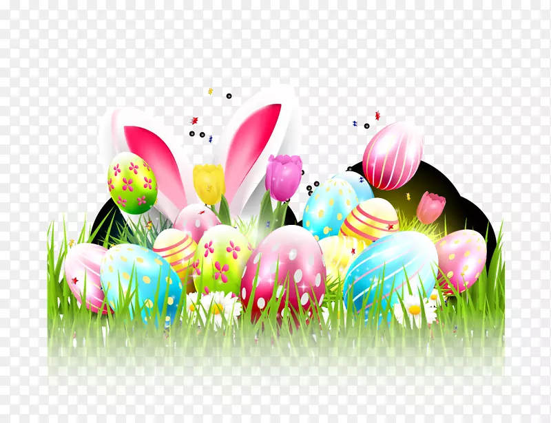 复活节兔子彩蛋插图-复活节彩蛋材料，