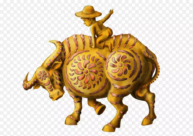 牛青铜雕塑设计师-雕塑牛仔骑牛