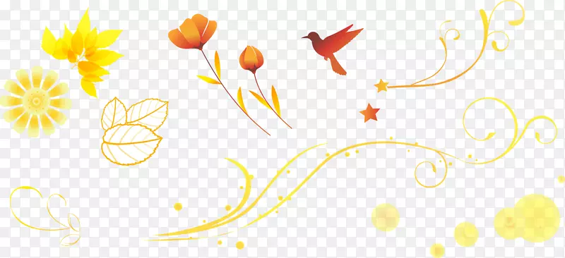 商标花瓣品牌字体-秋季花束装饰元素