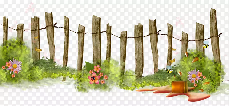 围栏花园剪贴画.篱笆图案