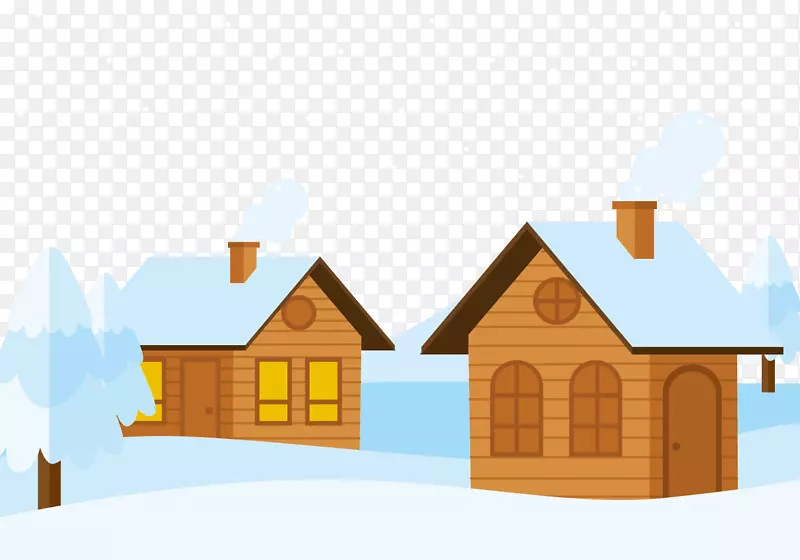雪木小屋-雪中的小屋