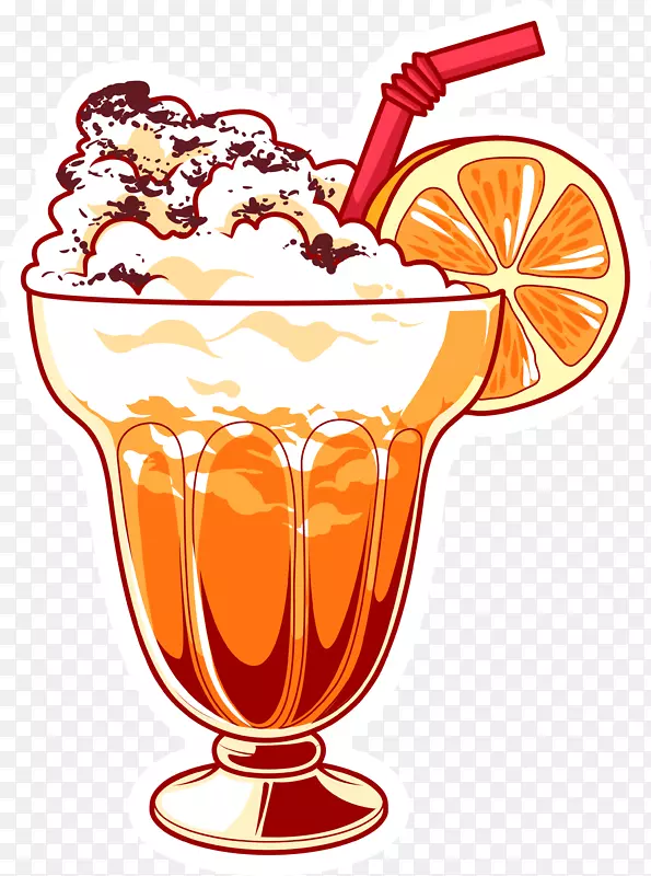 奶昔鸡尾酒-橙色美味沙冰