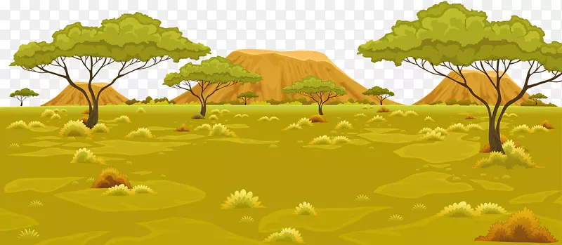 非洲风景图-绿色火山