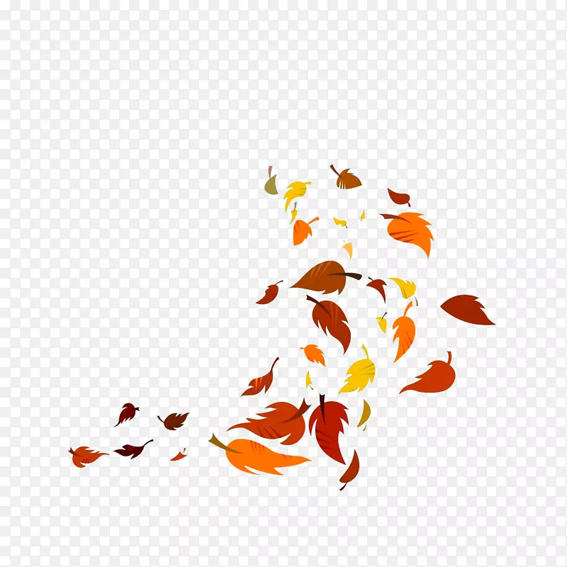 树叶在风中飘落