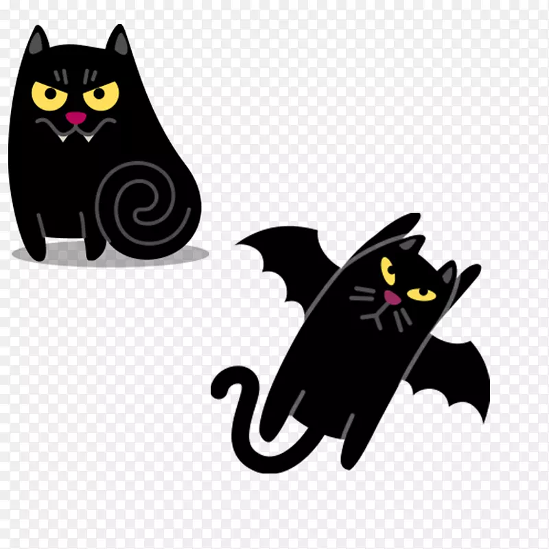 猫吸血鬼苹果图标图像格式图标-酷卡通黑色小猫