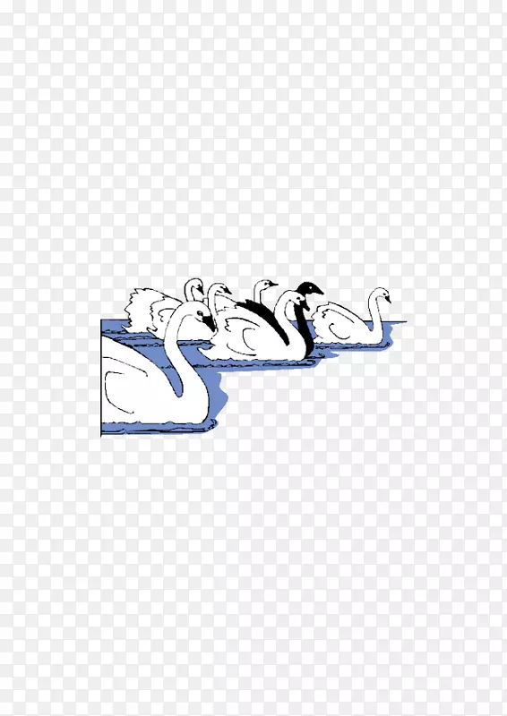 Cygnini卡通画-湖上的天鹅