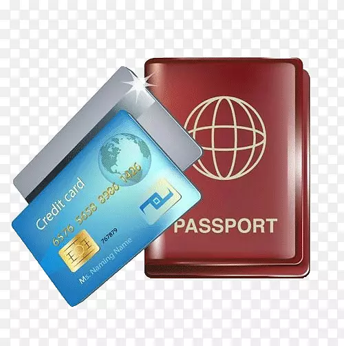 护照旅行签证剪贴画-护照卡
