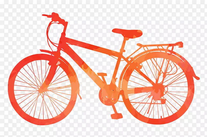 皮亚乔电动自行车车架-橙色自行车剪影