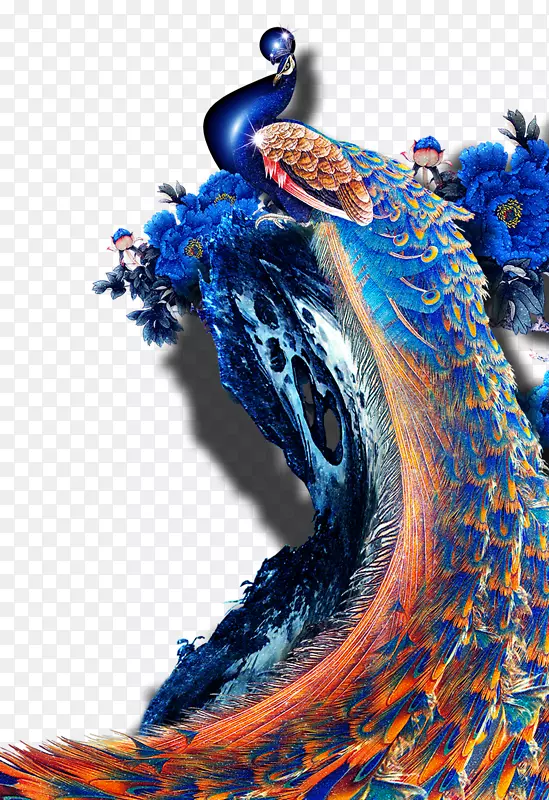 孔雀纸画图案-孔雀