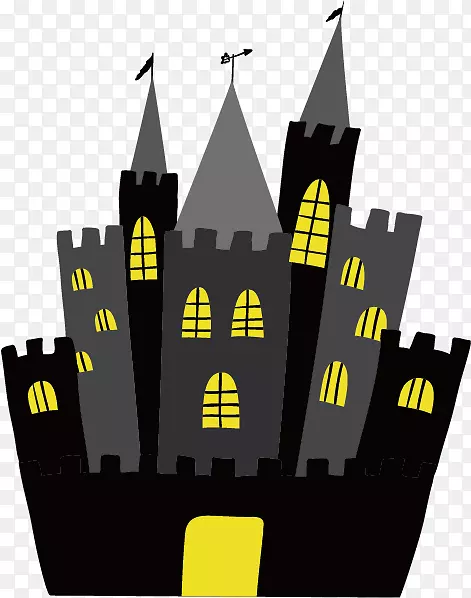 万圣节免版税插画-卡通城堡