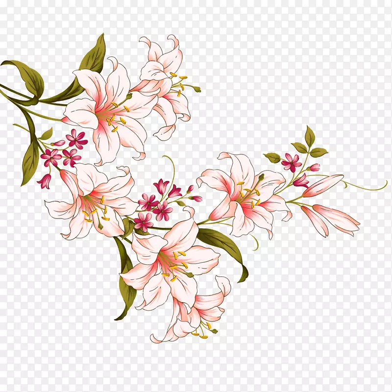 墨一色の桜 Cherry blossom flowers painted with sumi ink