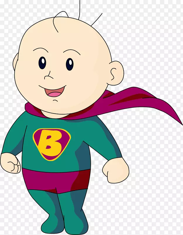 超人婴儿卡通插图-超人卡通宝宝