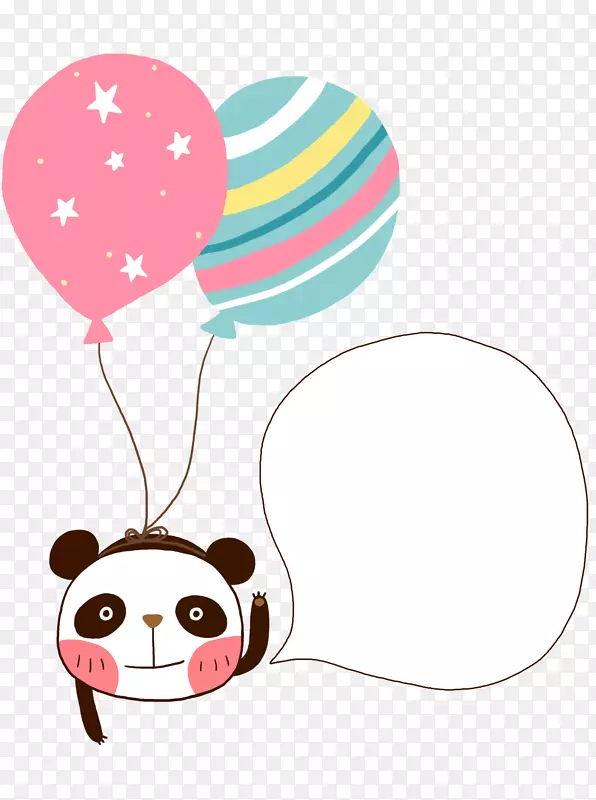 大熊猫语音气球卡通-熊猫对话