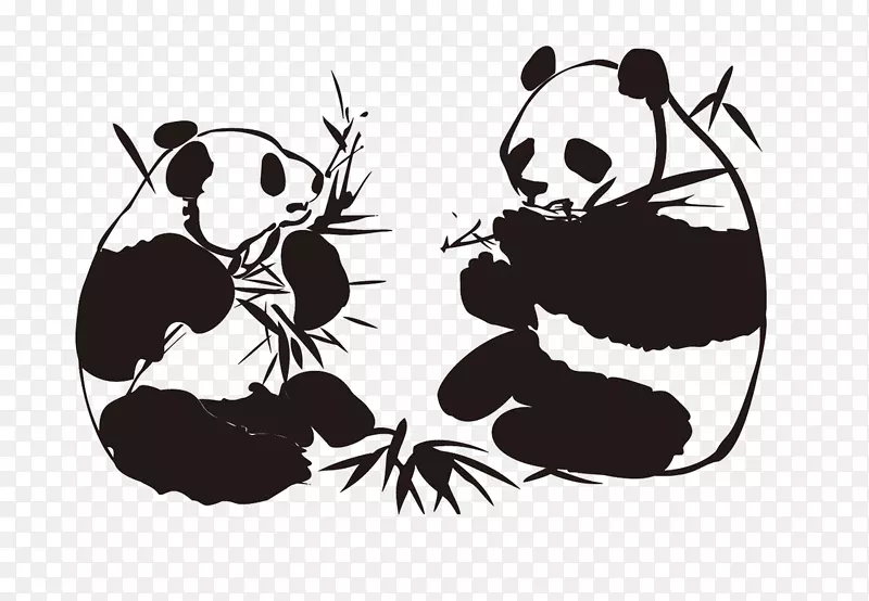 纸兰开斯特装饰餐厅-熊猫吃竹子