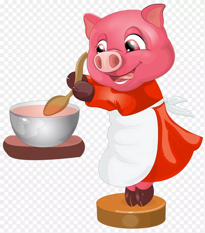 绘画剪贴画-厨师猪