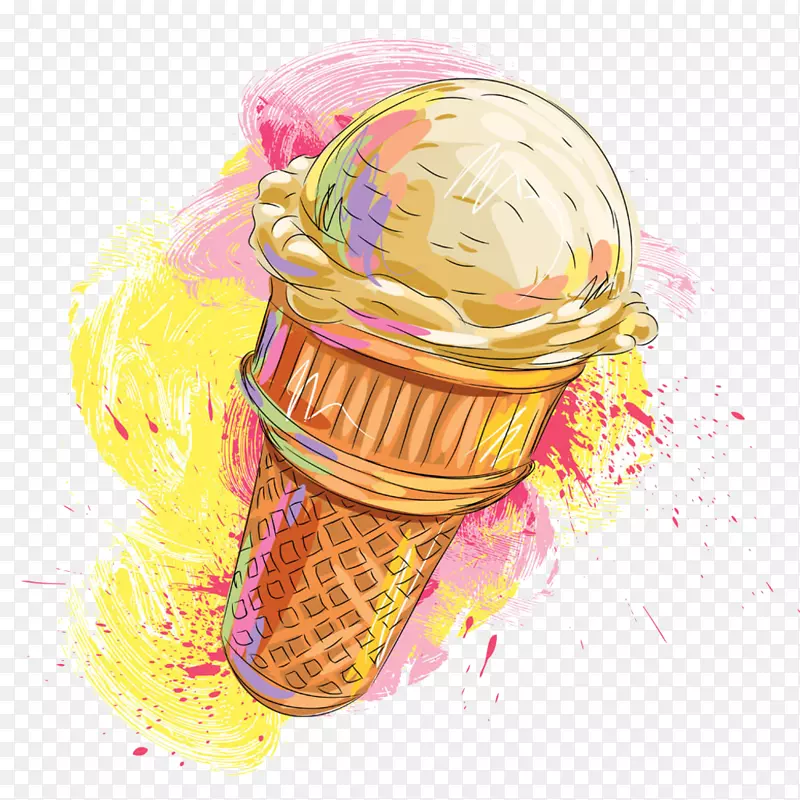 冰淇淋锥奶昔饼干卷巧克力冰淇淋