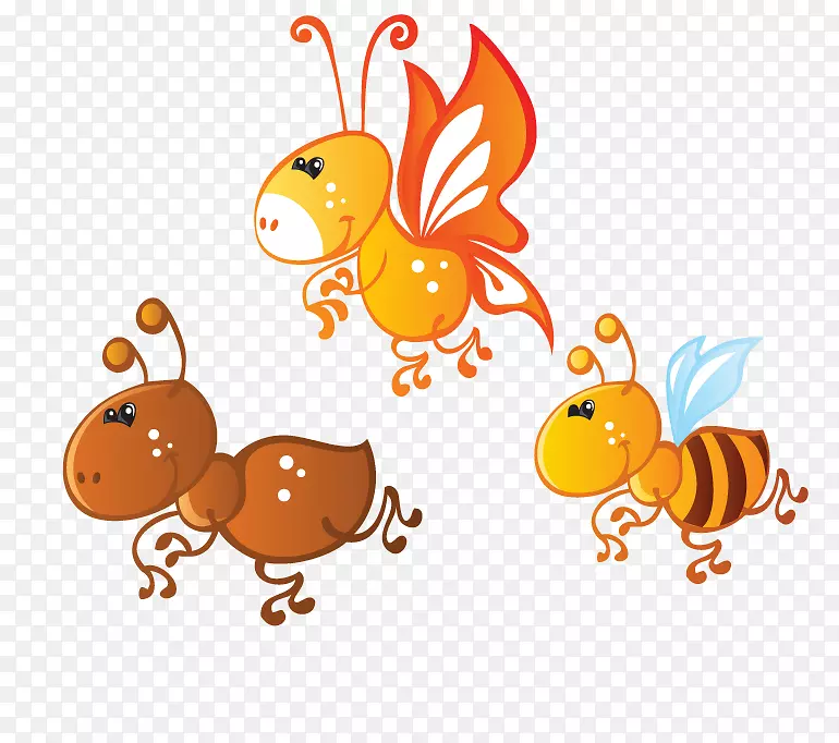 蚂蚁蜜蜂-卡通蜜蜂和蚂蚁