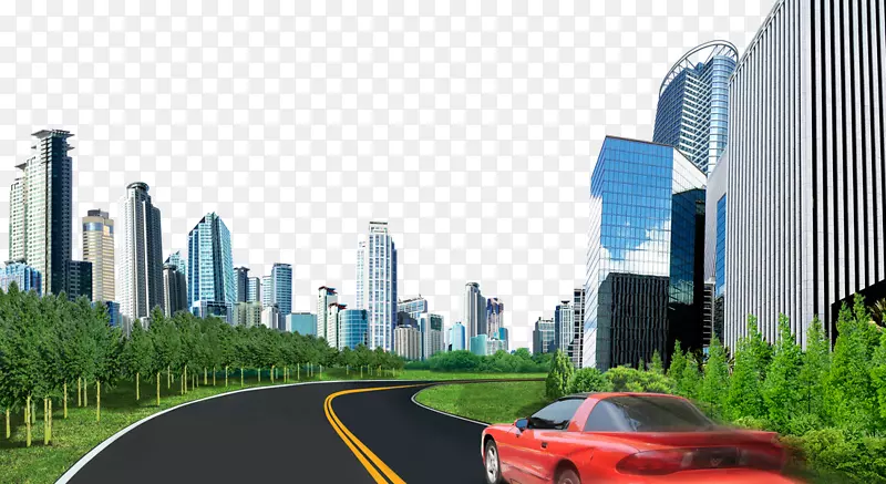 汽车海报道路-城市道路背景