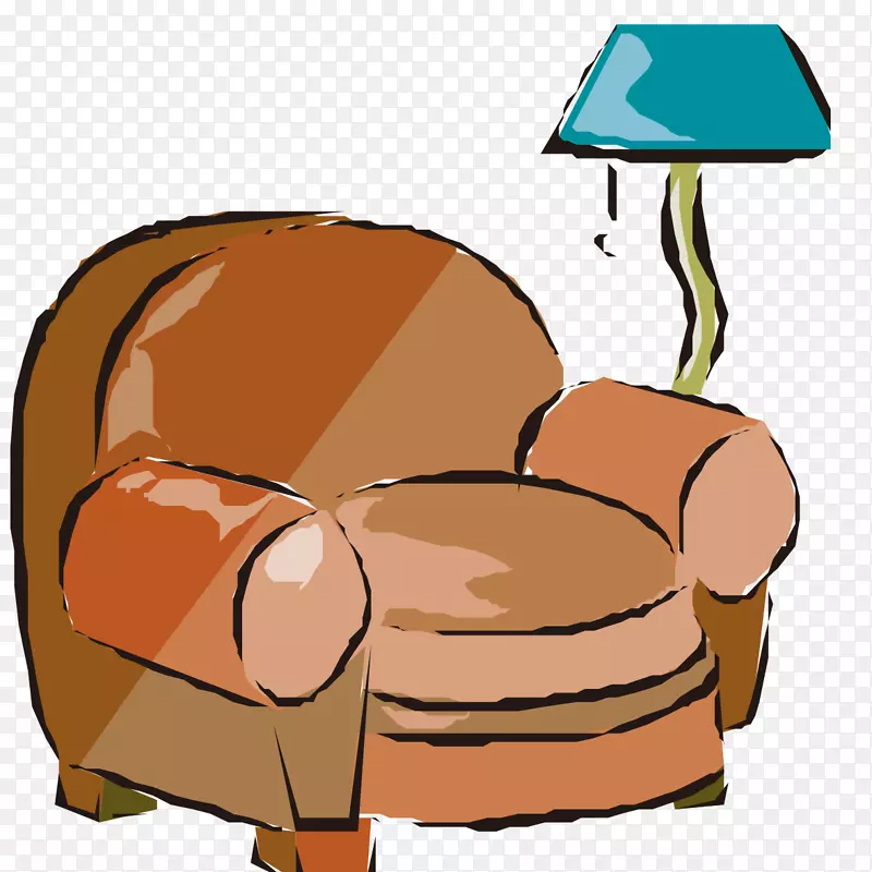 桌子沙发家具插图.涂过漆的棕色座椅