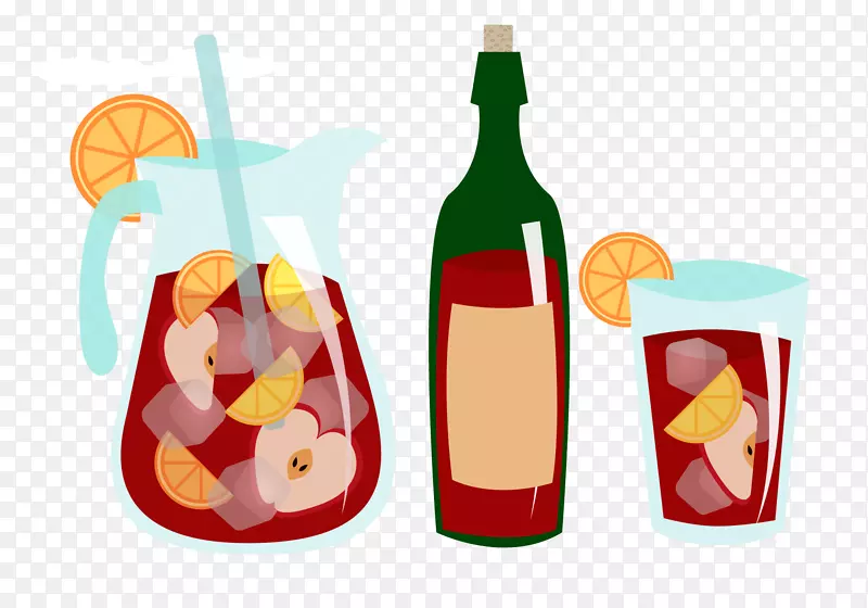 桑格里亚酒，果汁鸡尾酒，软饮料-夏季水果草药茶
