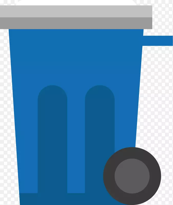 平面设计品牌图案-蓝色垃圾桶