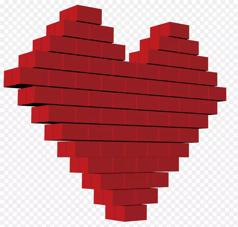 T-恤乐高心存摄影画框-鲜红爱情砖装饰图案