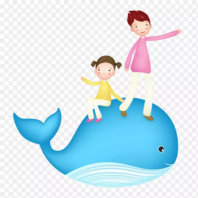 鲸鱼上的儿童