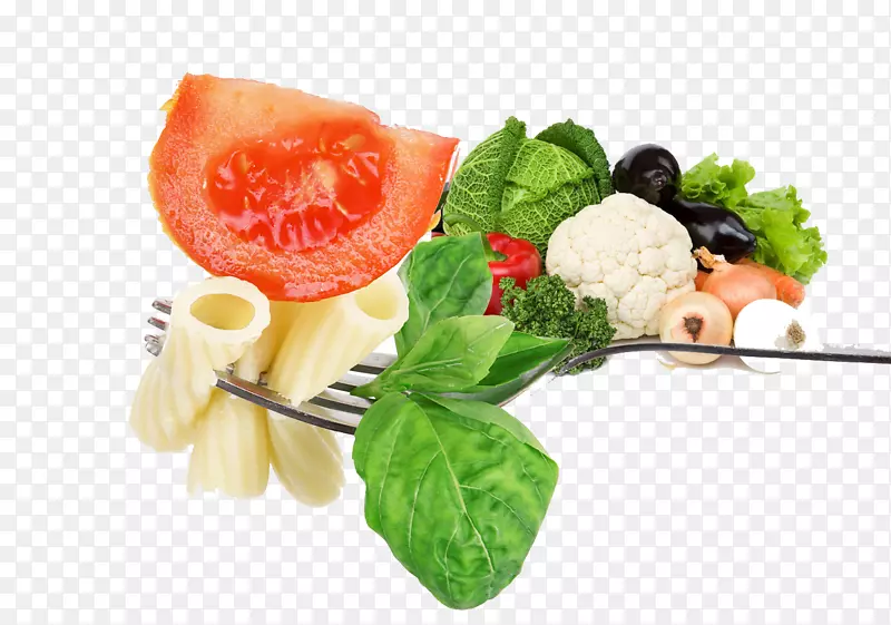 蔬菜食品、水果、叉子-勺子上的蔬菜