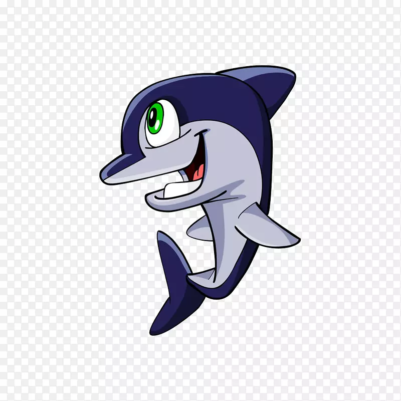 海豚卡通插图-鱼