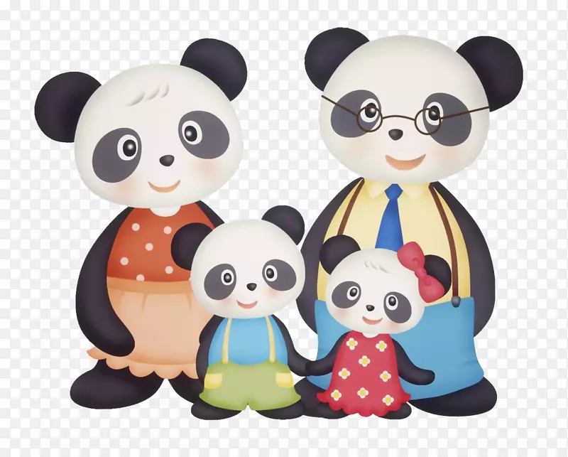 大熊猫熊卡通-熊猫家庭