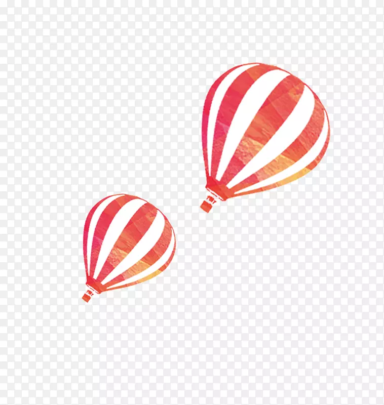 飞行热气球水彩画.手绘水彩热气球