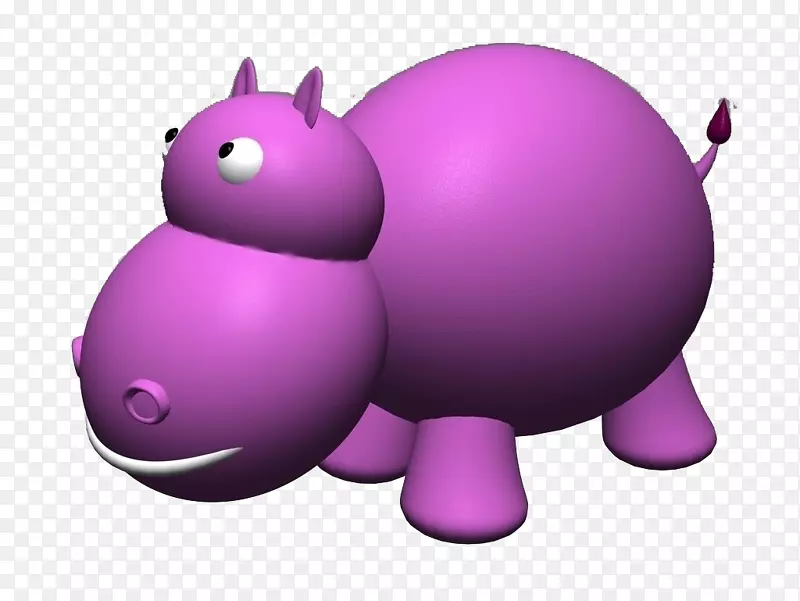 河马紫卡通-紫色河马