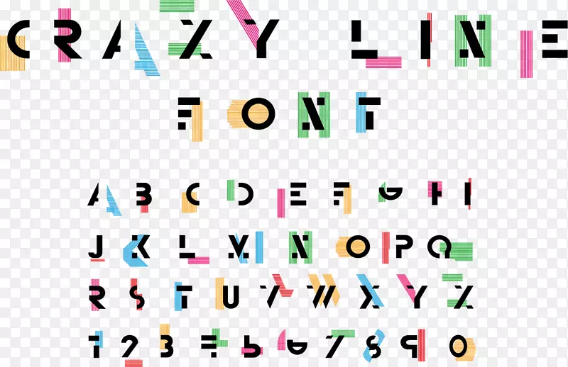 字母表字体.疯狂的彩色栏