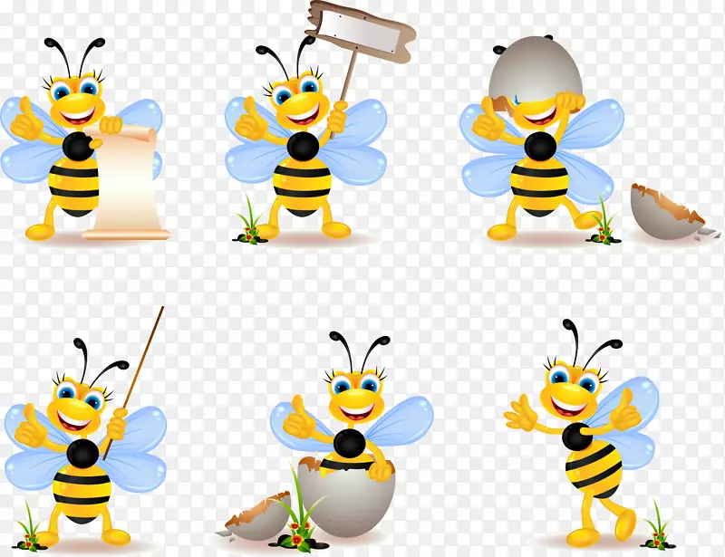 蜜蜂动画剪辑艺术-卡通蜜蜂