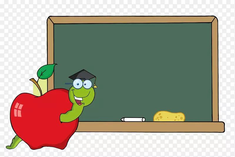 学生学校老师免费剪贴画苹果蛇前的黑板