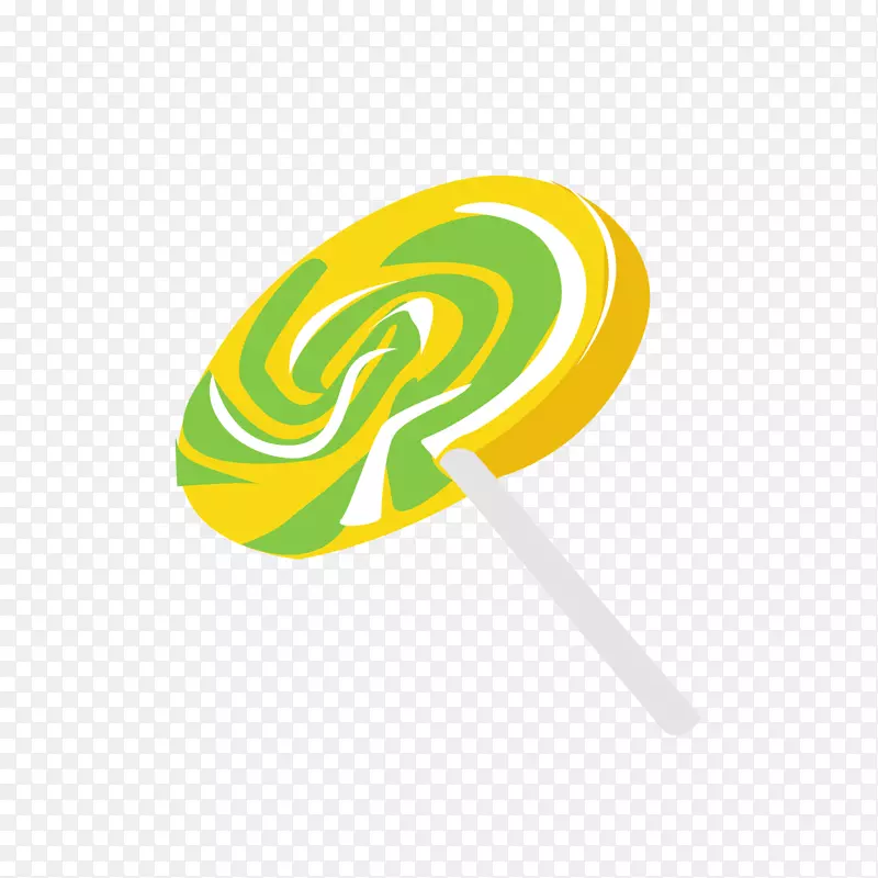 冰淇淋棒棒糖-黄色棒棒糖图形