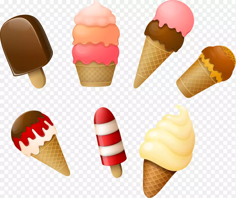那不勒斯冰淇淋圆锥风味-棕色简单冰淇淋