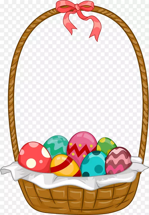 复活节兔子复活节篮子剪贴画-五彩缤纷的糖果
