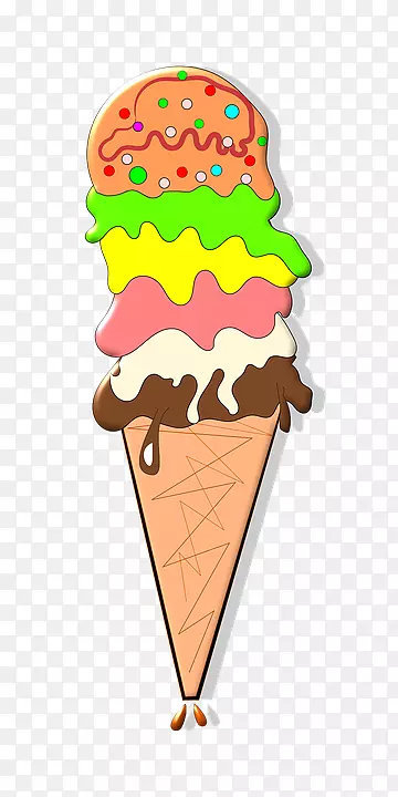 冰淇淋筒巧克力冰淇淋快餐剪贴画彩色冰淇淋