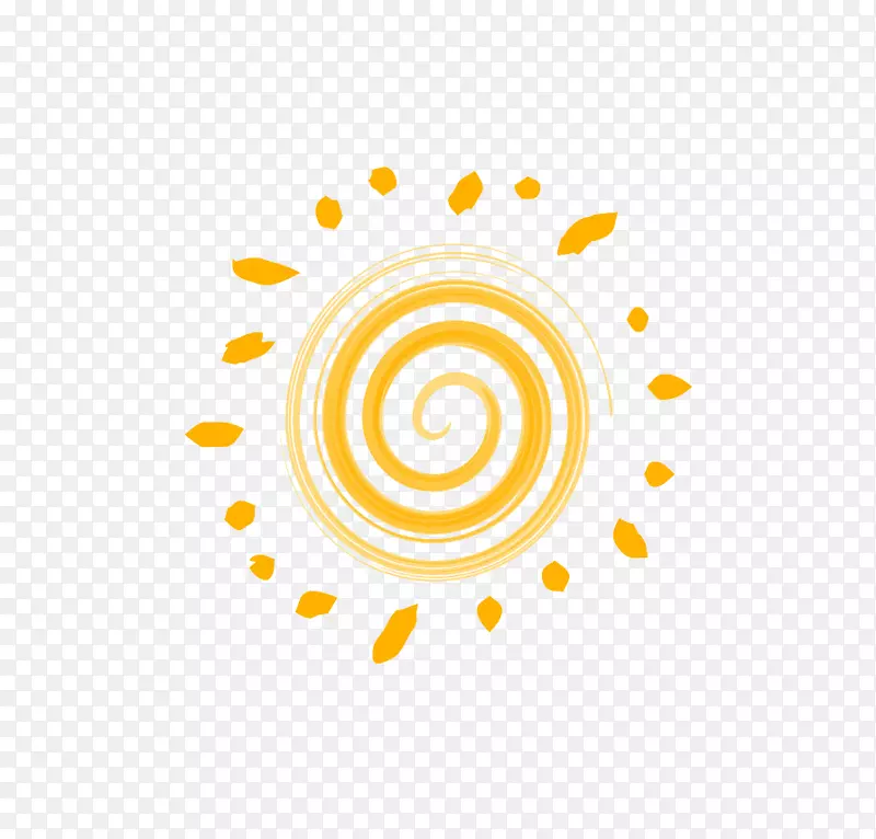 圆形区域黄色图案手绘风太阳图标