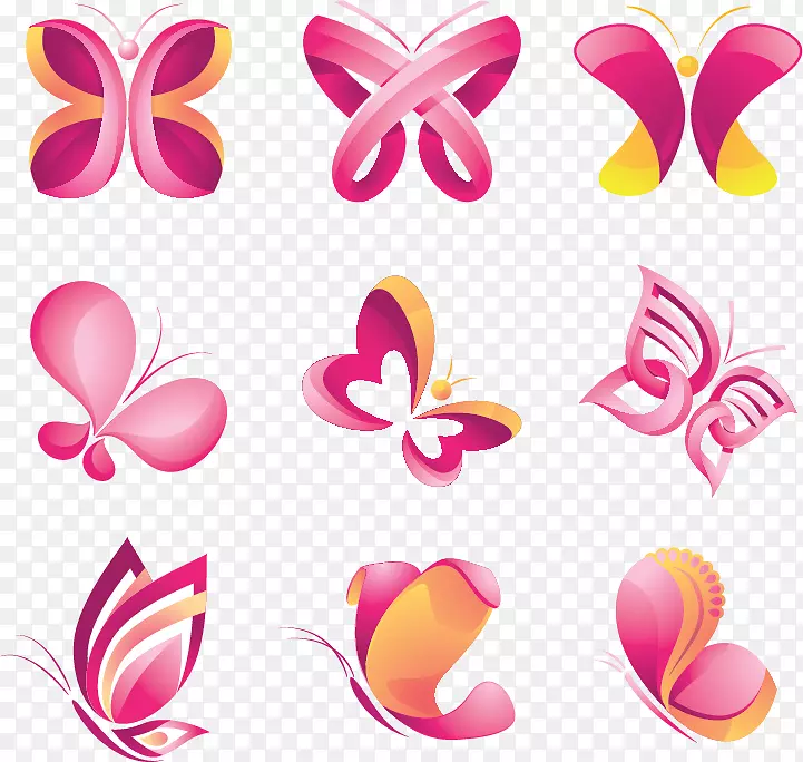 蝴蝶标志图形设计-蝴蝶