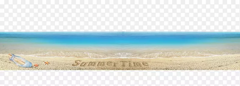 水资源品牌天空字体-夏季沙蓝海背景