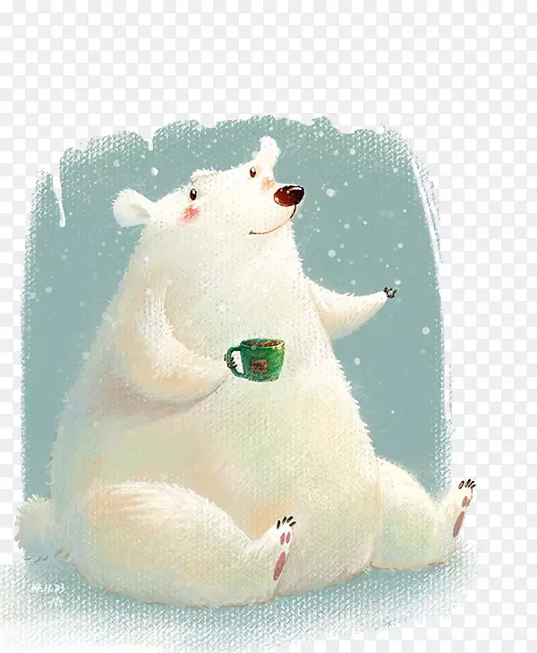 北极熊卡通手绘北极熊