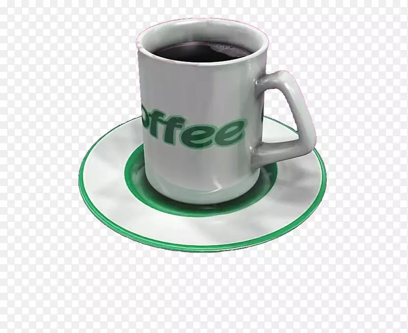 咖啡杯浓缩咖啡三维造型-咖啡