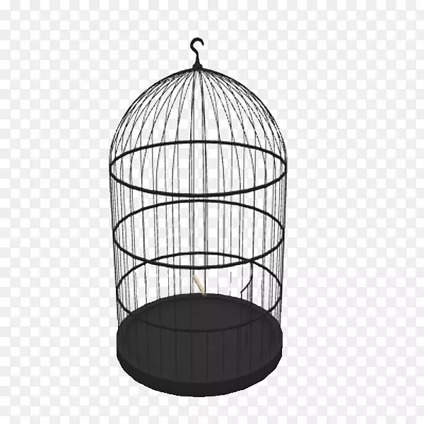 鸟笼家用金丝雀三维造型-圆顶黑色铁笼