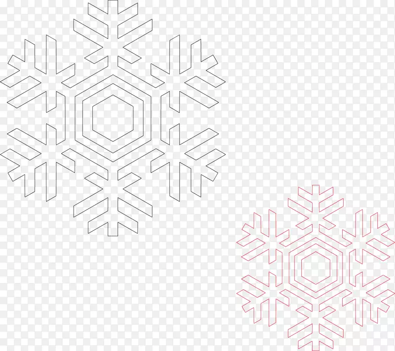 黑白对称图案-材料圣诞雪花