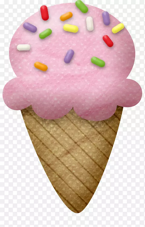 冰淇淋蛋糕剪贴画.无纺布粉红冰淇淋