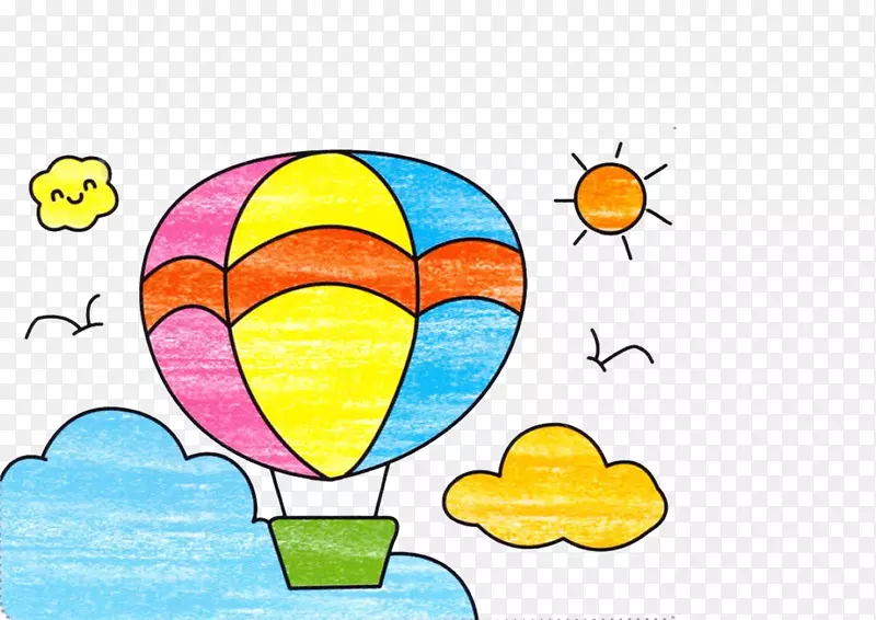 艺术插图-儿童艺术热气球